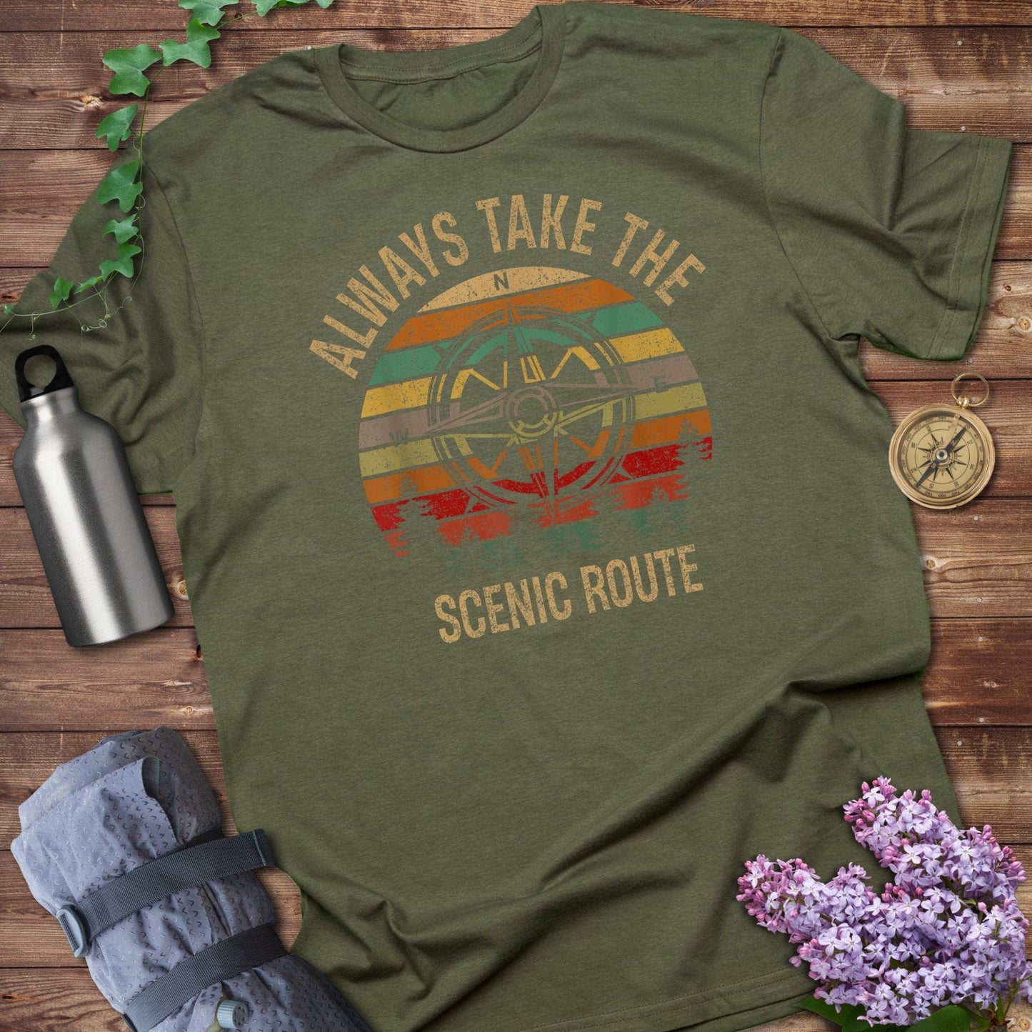 Always Take The Scenic Route Funny Outdoor Shirt product type