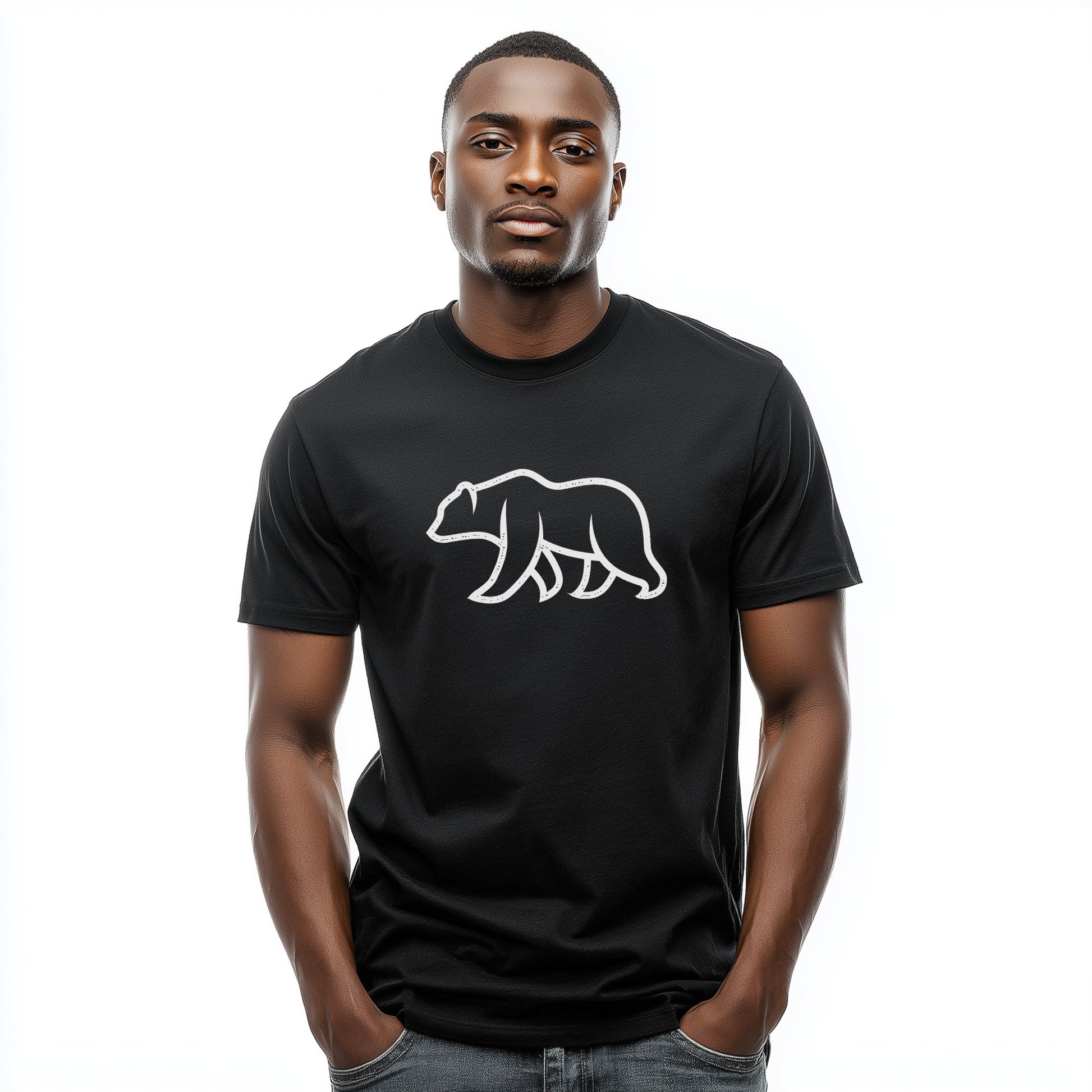 Graphic Bear Design T-shirt stylish casual product type