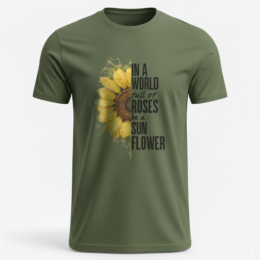 OutfitPeak Military Green / S Be a Sunflower Tee
