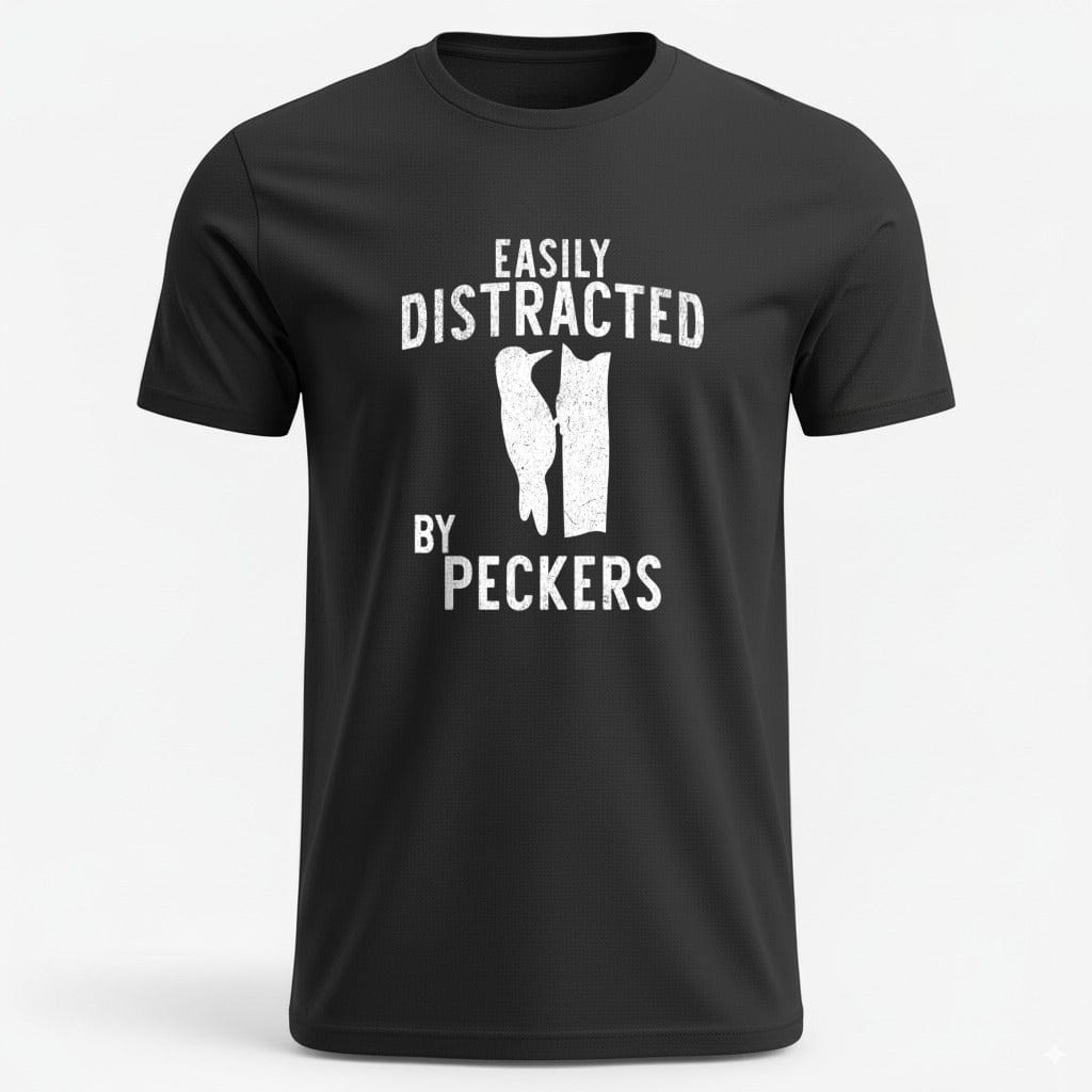 OutfitPeak S / Black Easily Distracted by Peckers T-Shirts
