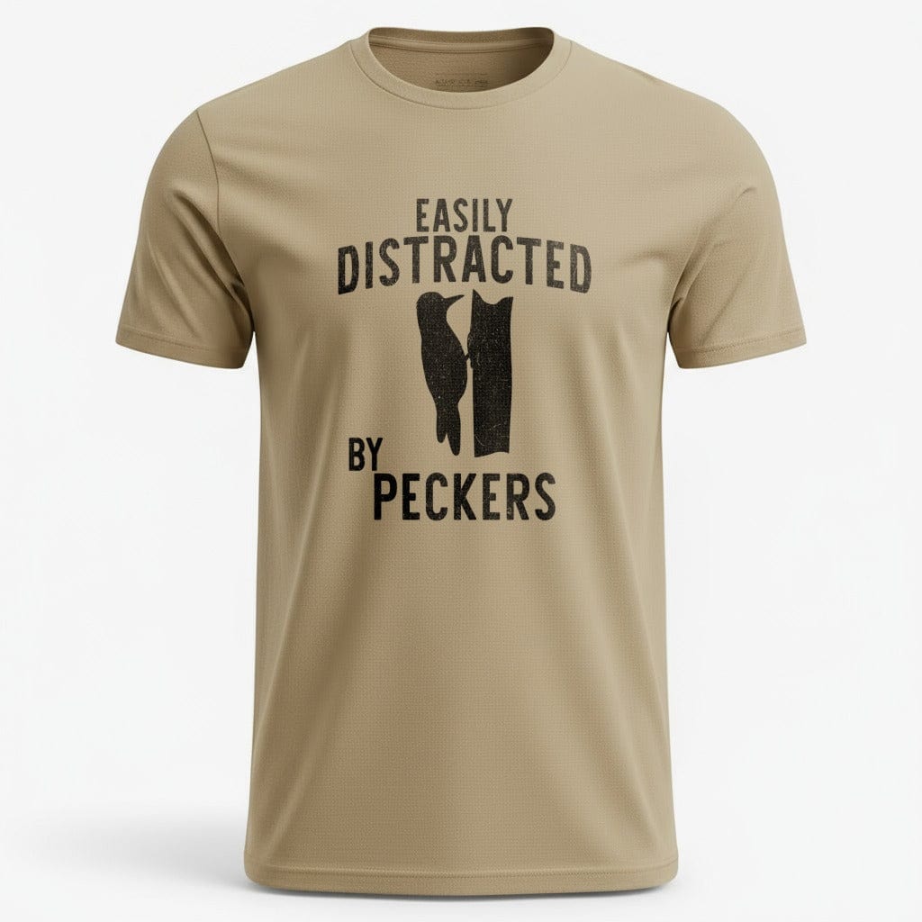 OutfitPeak S / Sand Easily Distracted by Peckers T-Shirts