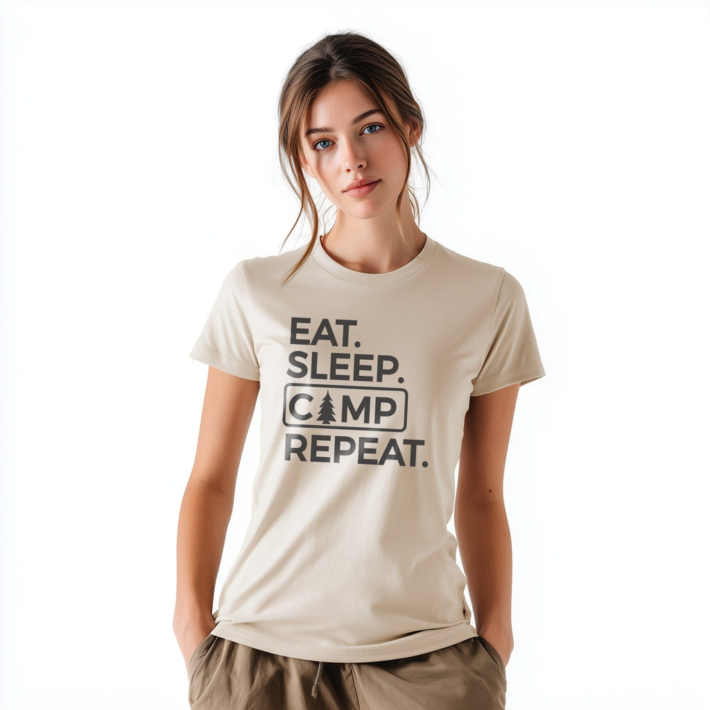OutfitPeak Physical Item Eat Sleep Camp Repeat Tee