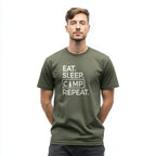 OutfitPeak Physical Item Eat Sleep Camp Repeat Tee