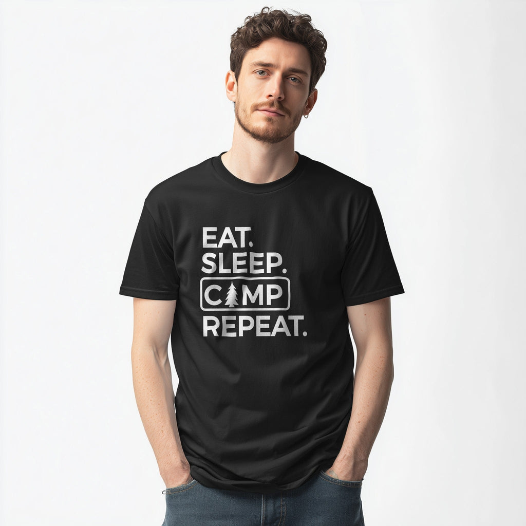 OutfitPeak Physical Item Eat Sleep Camp Repeat Tee