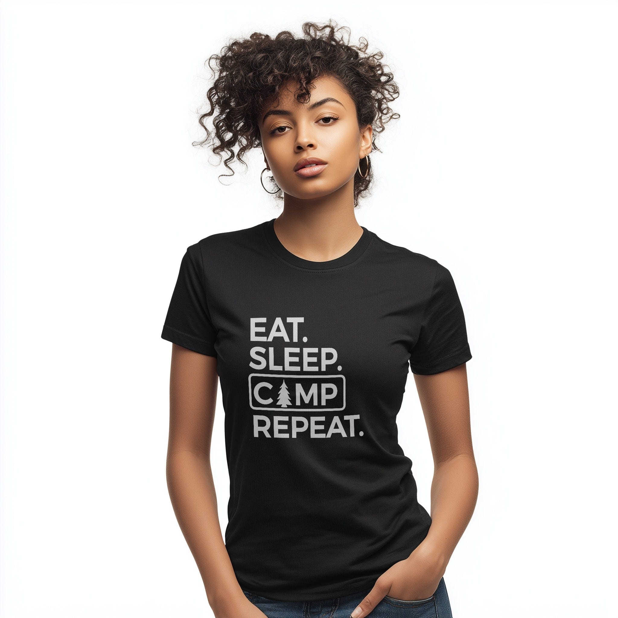 OutfitPeak Physical Item Eat Sleep Camp Repeat Tee