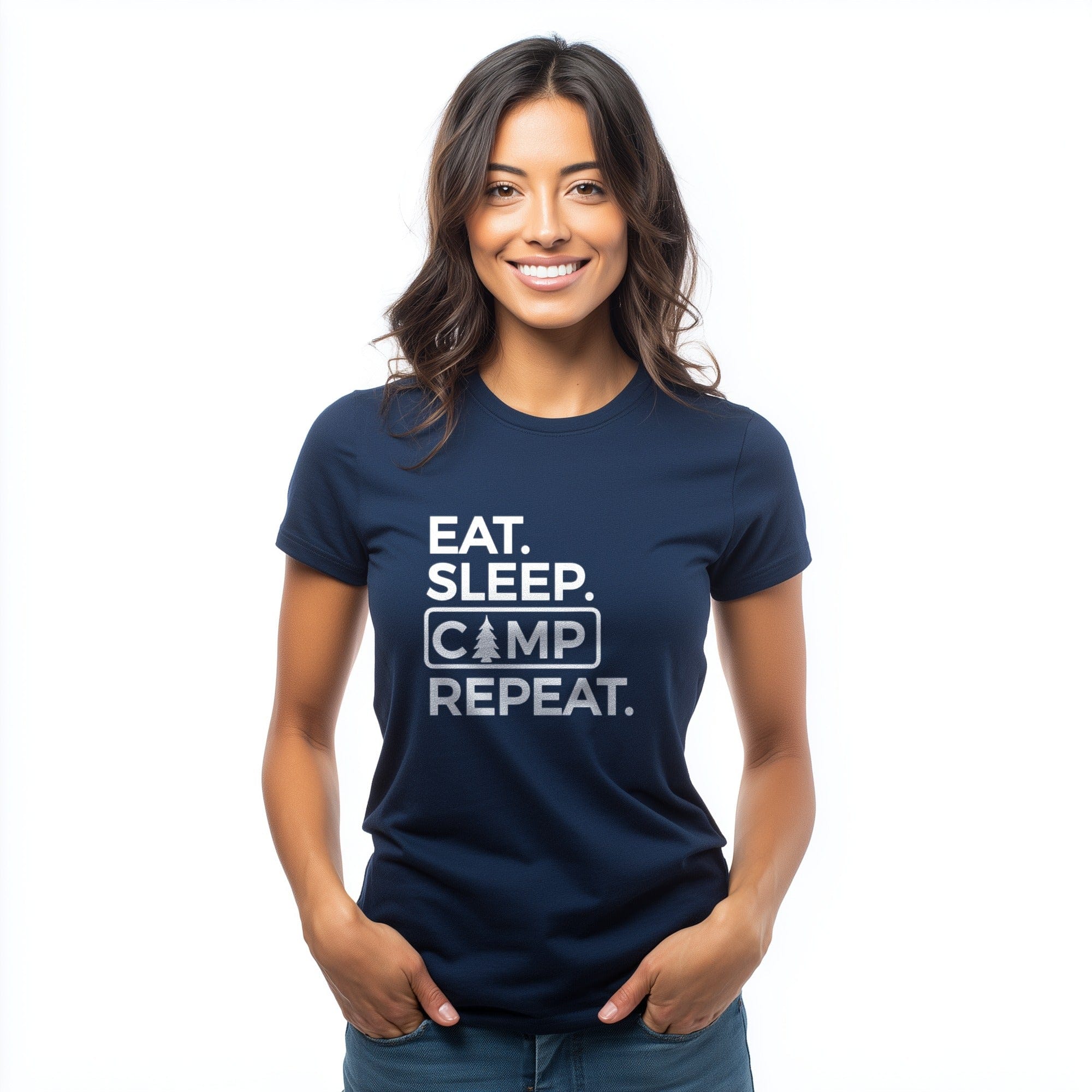 OutfitPeak Physical Item Eat Sleep Camp Repeat Tee