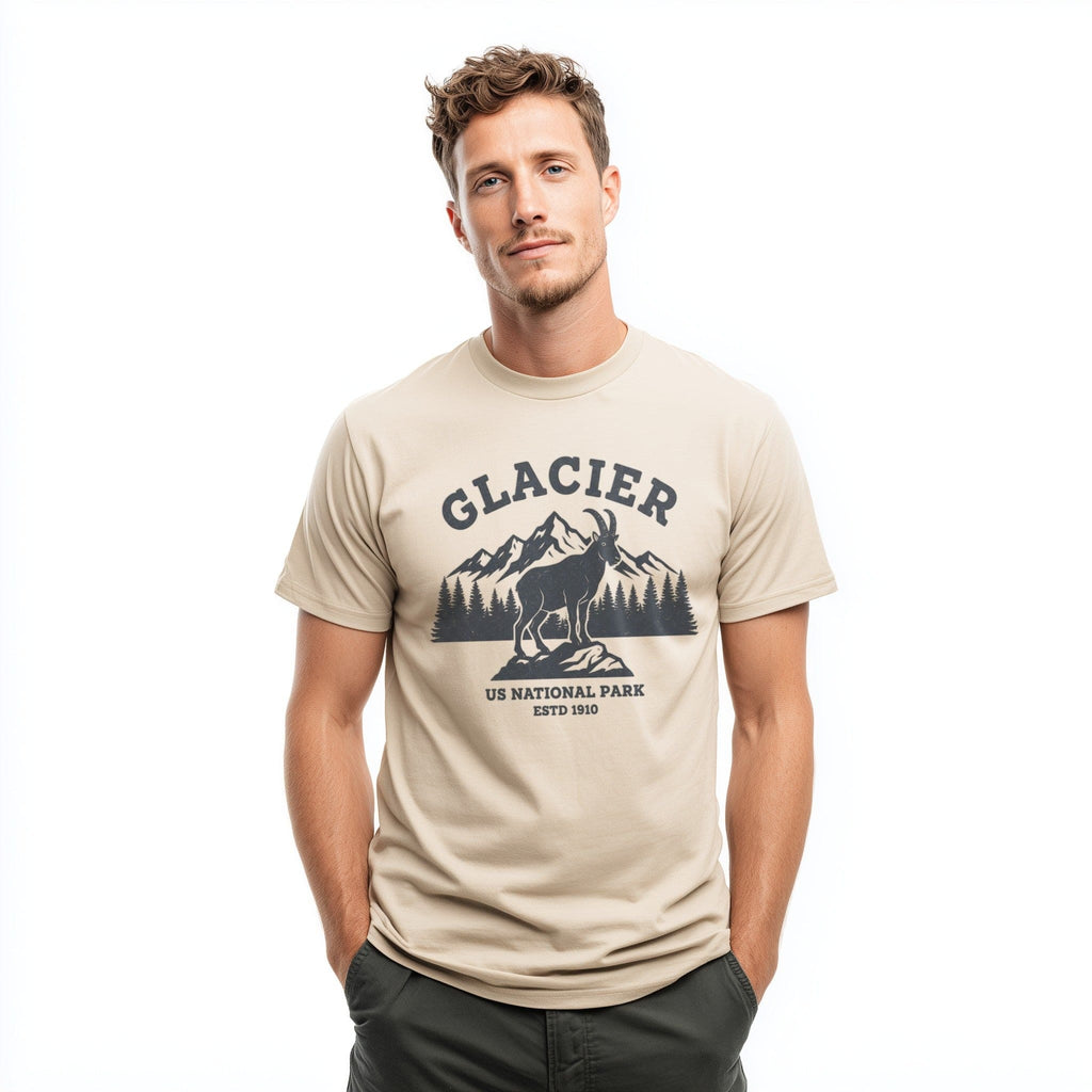 OutfitPeak Physical Item Glacier Graphic Tee US National Park Design Novelty T-Shirt