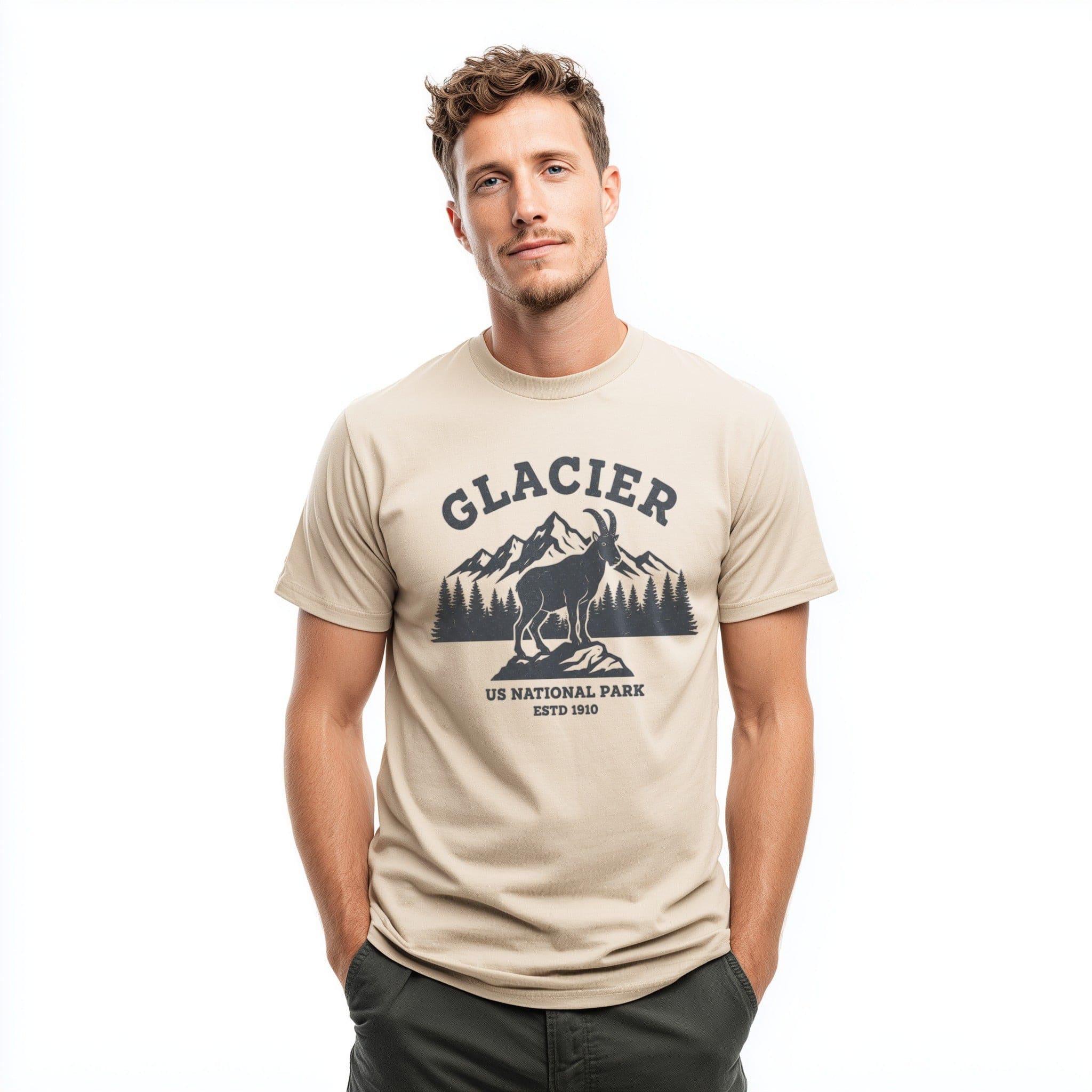 OutfitPeak Physical Item Glacier Graphic Tee US National Park Design Novelty T-Shirt