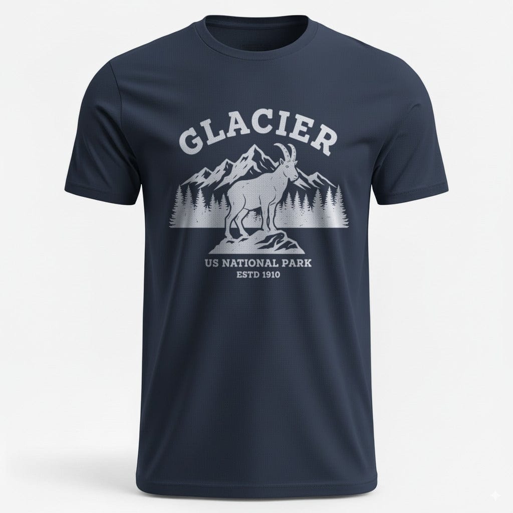 OutfitPeak Physical Item Glacier Graphic Tee US National Park Design Novelty T-Shirt