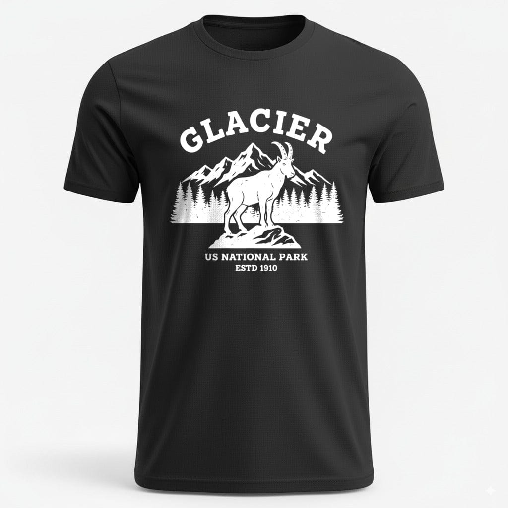 OutfitPeak Physical Item Glacier Graphic Tee US National Park Design Novelty T-Shirt