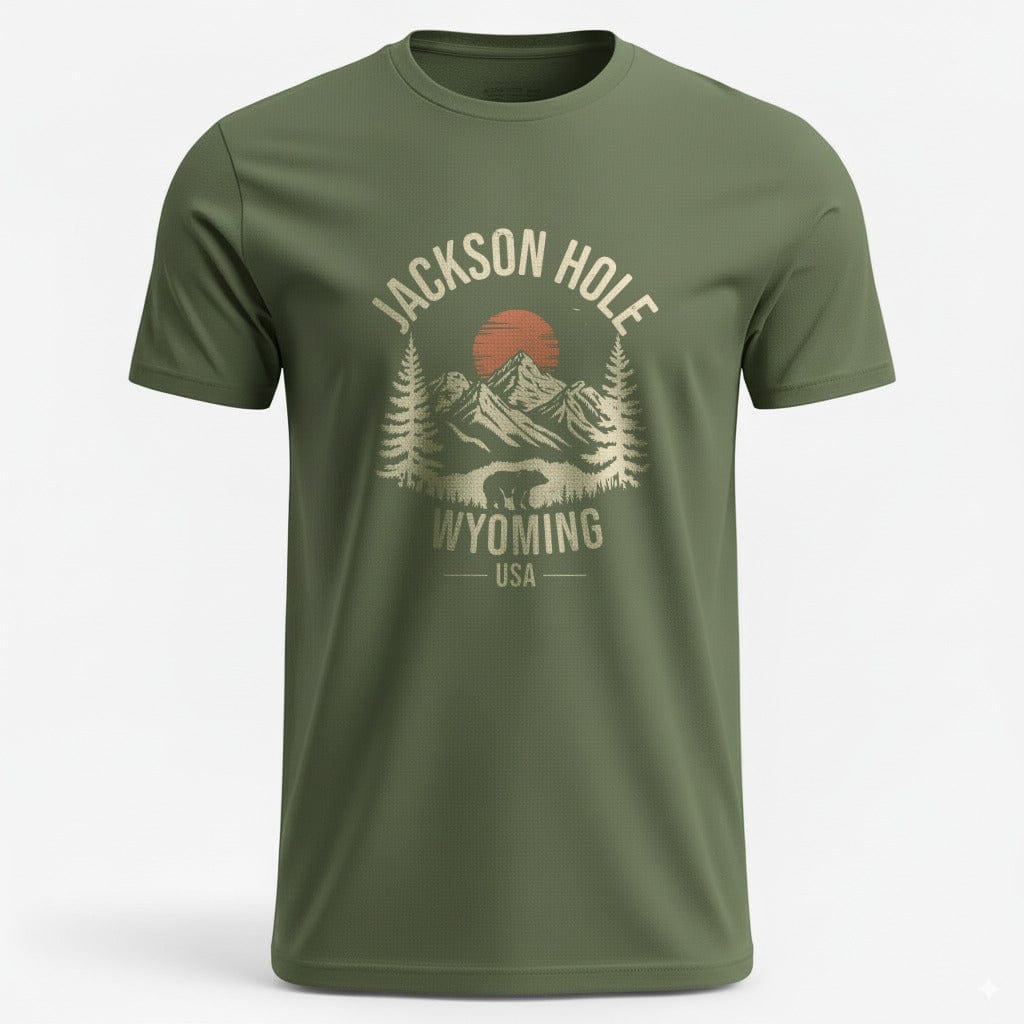 OutfitPeak Military Green / S Jackson Hole Wyoming Tee