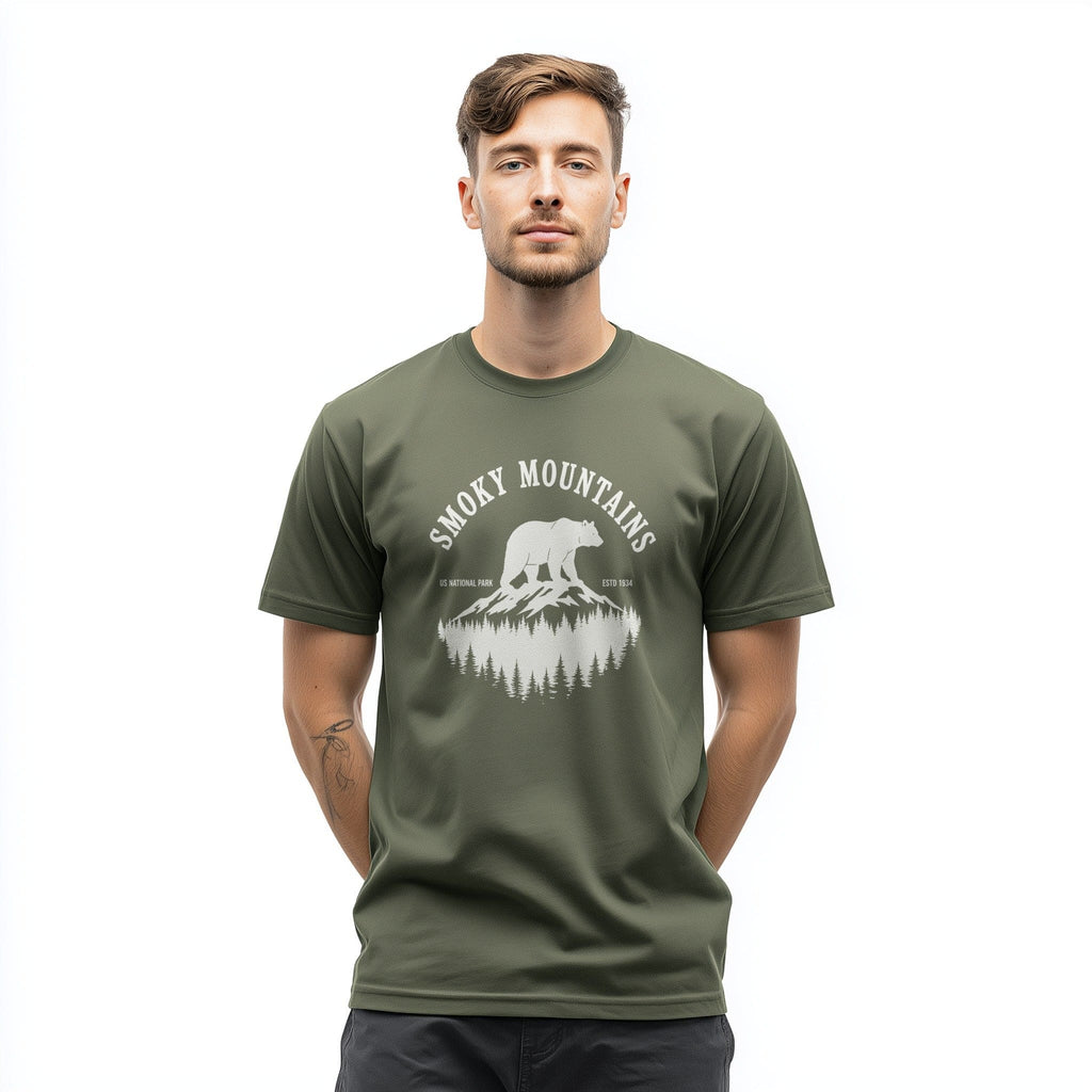 OutfitPeak Physical Item Mountain Bear Tee Smoky Mountains US National Park T-Shirt