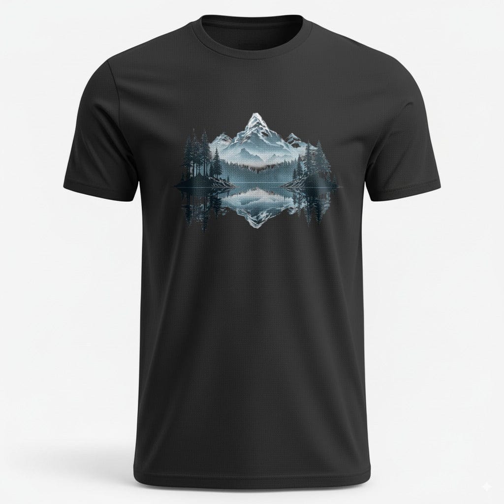 OutfitPeak Black / XS Mountain Lake Reflection Tee