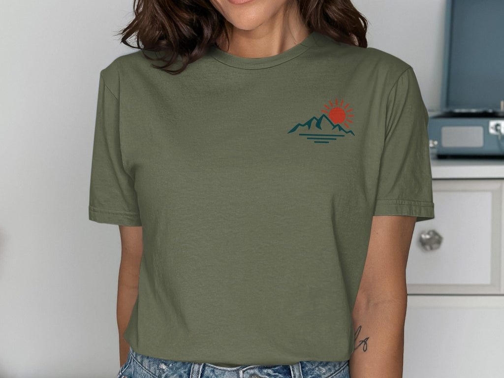 OutfitPeak Physical Item S / Military Green Mountains Sun Tee