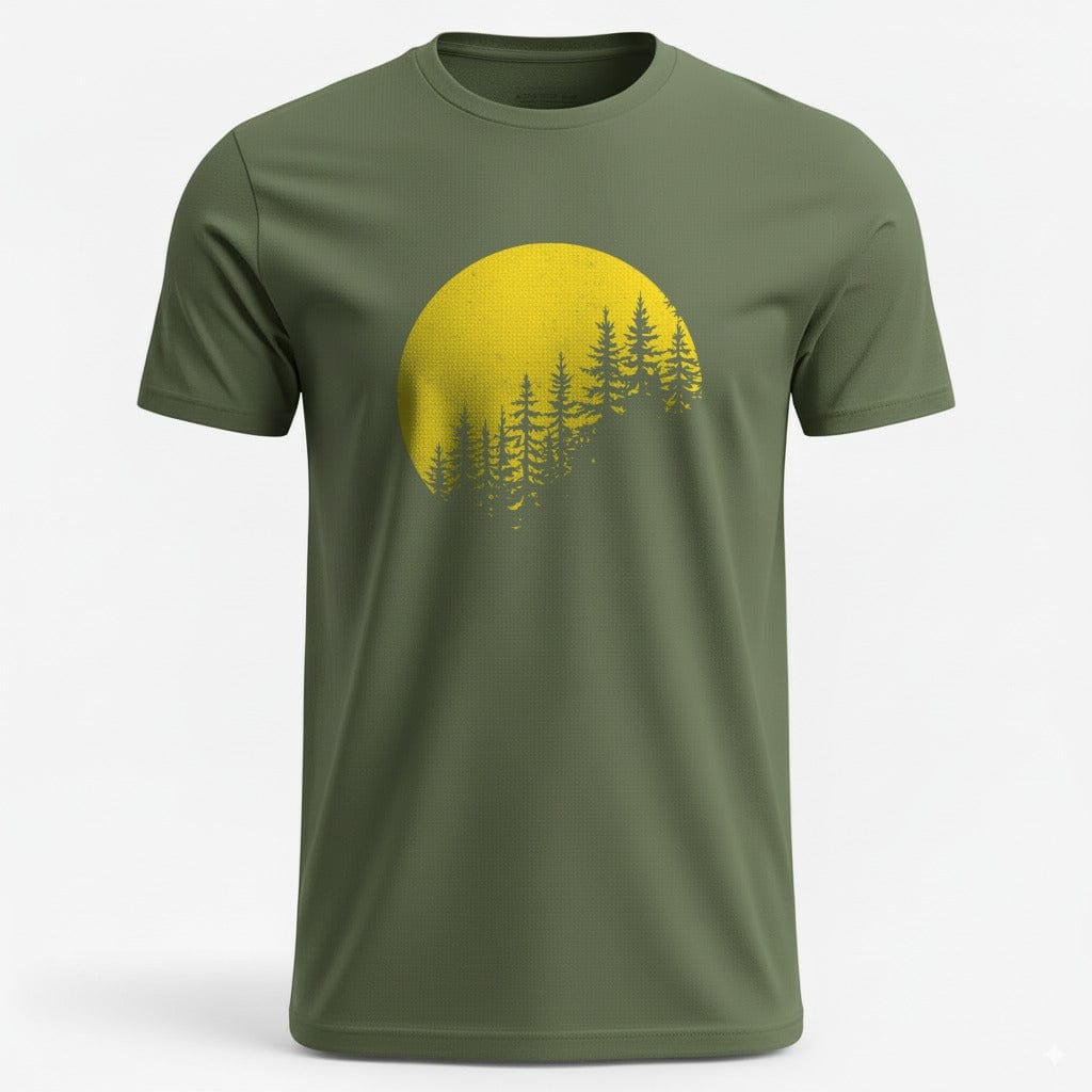 OutfitPeak Military Green / S Tree Silhouette Forest Tee