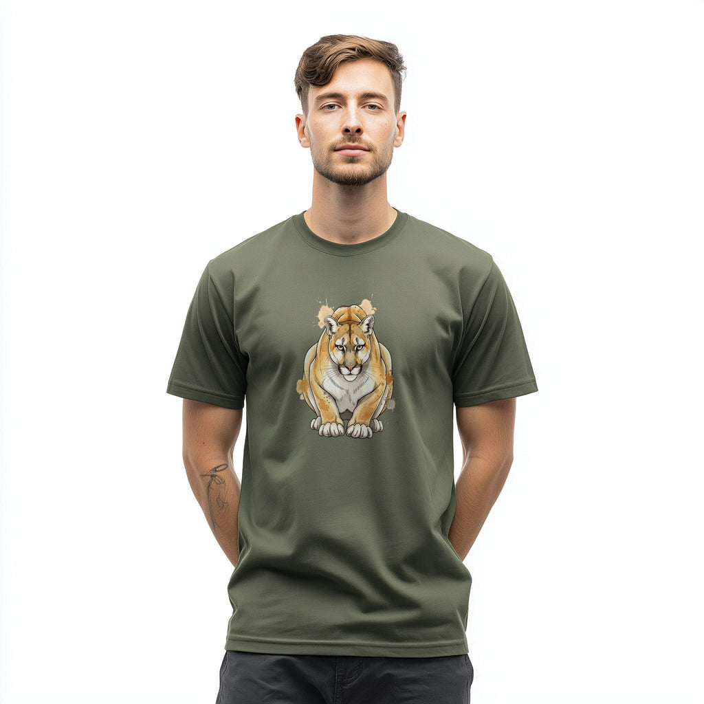 OutfitPeak Watercolor Mountain Lion Tee