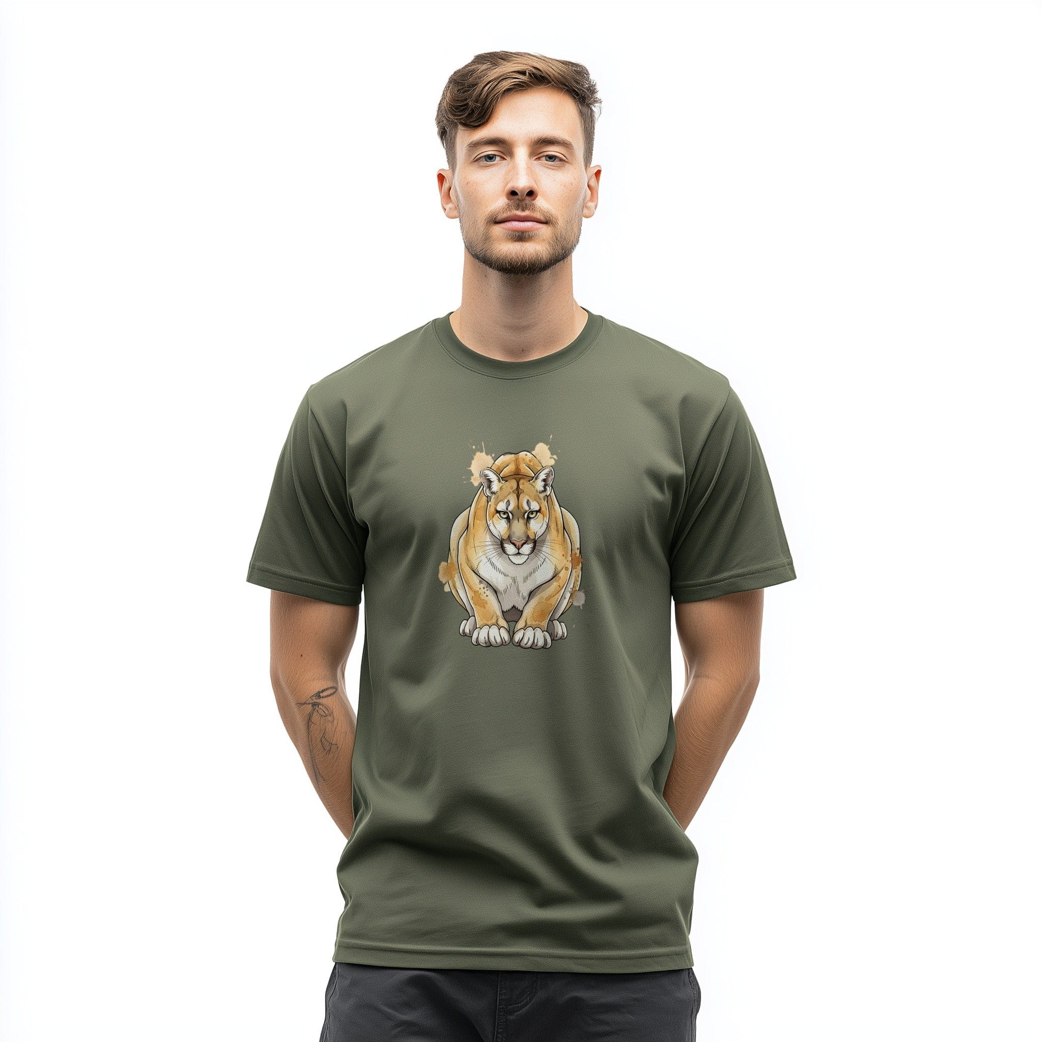 OutfitPeak Watercolor Mountain Lion Tee