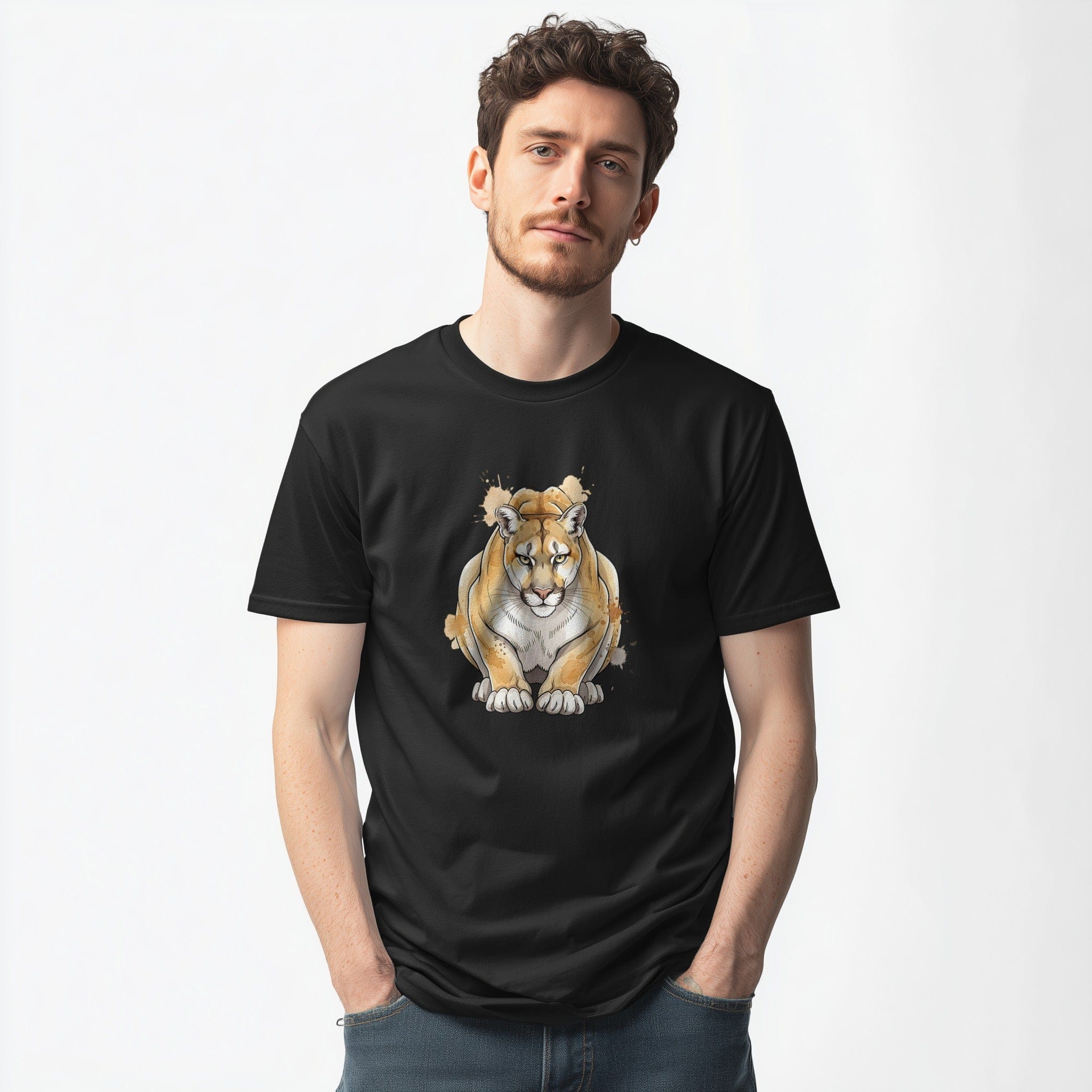 OutfitPeak Watercolor Mountain Lion Tee