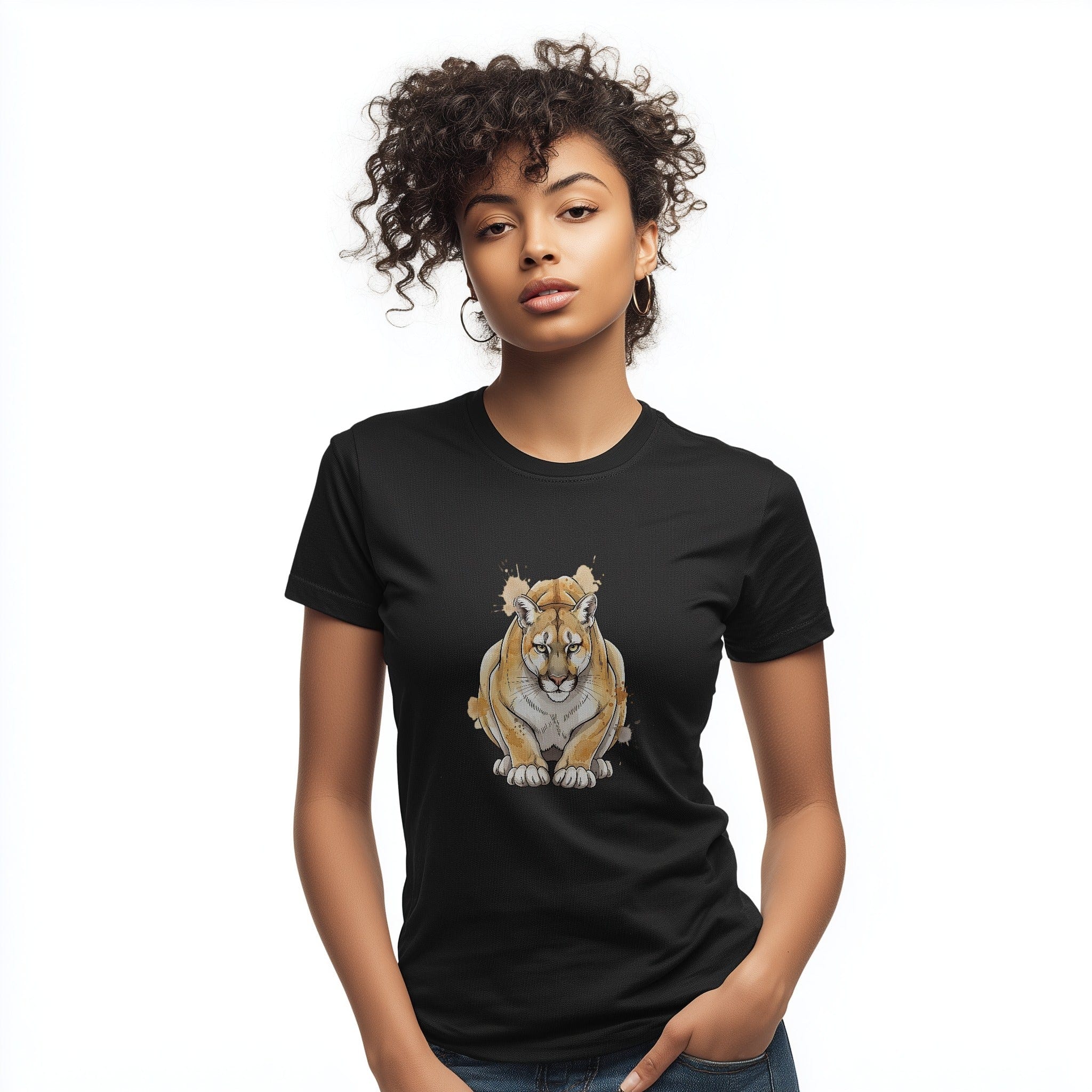 OutfitPeak Watercolor Mountain Lion Tee