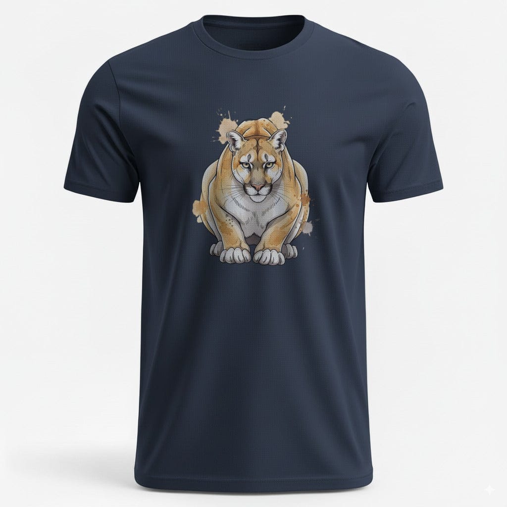 OutfitPeak Navy / XS Watercolor Mountain Lion Tee