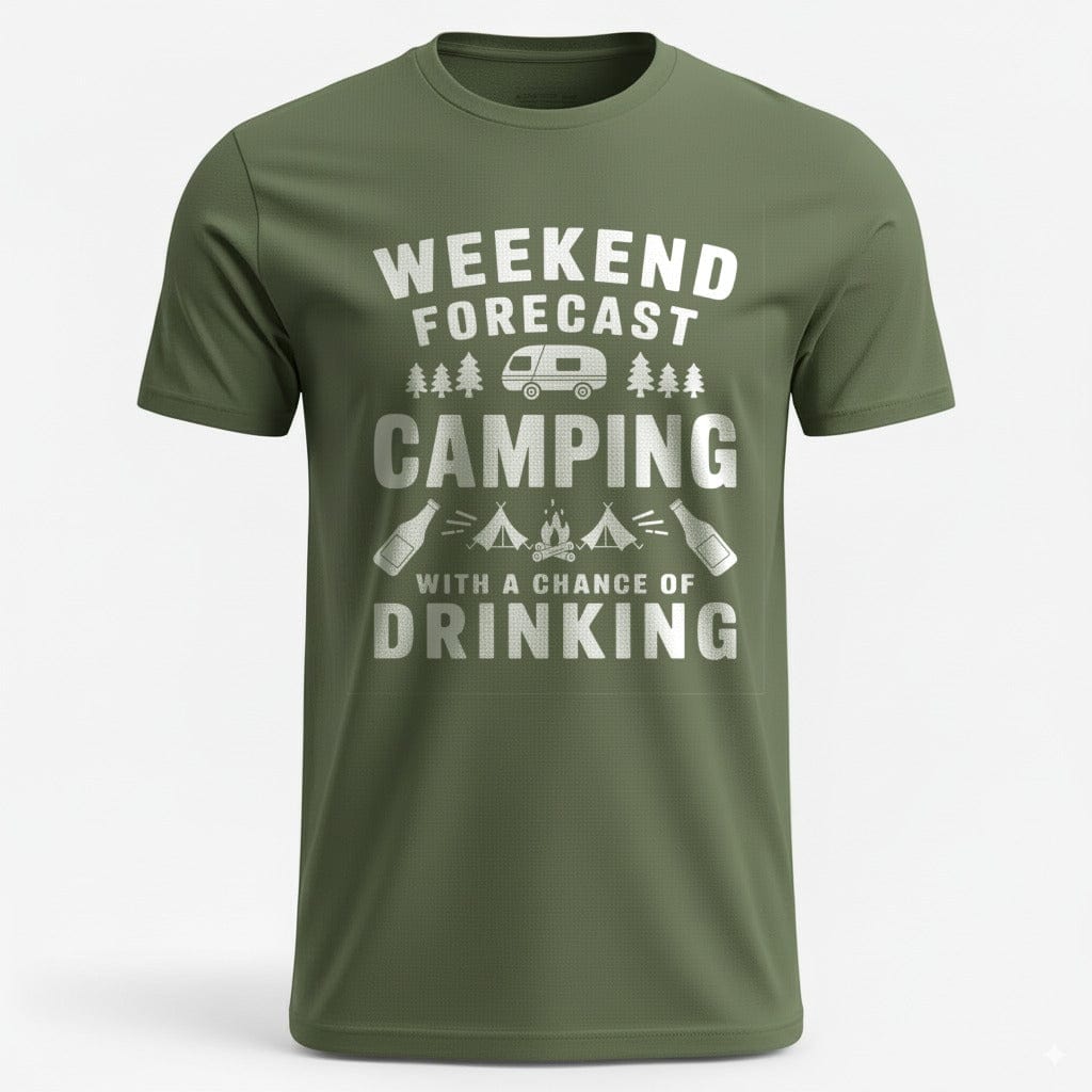 OutfitPeak Physical Item Military Green / S Weekend Forecast Camping Tee