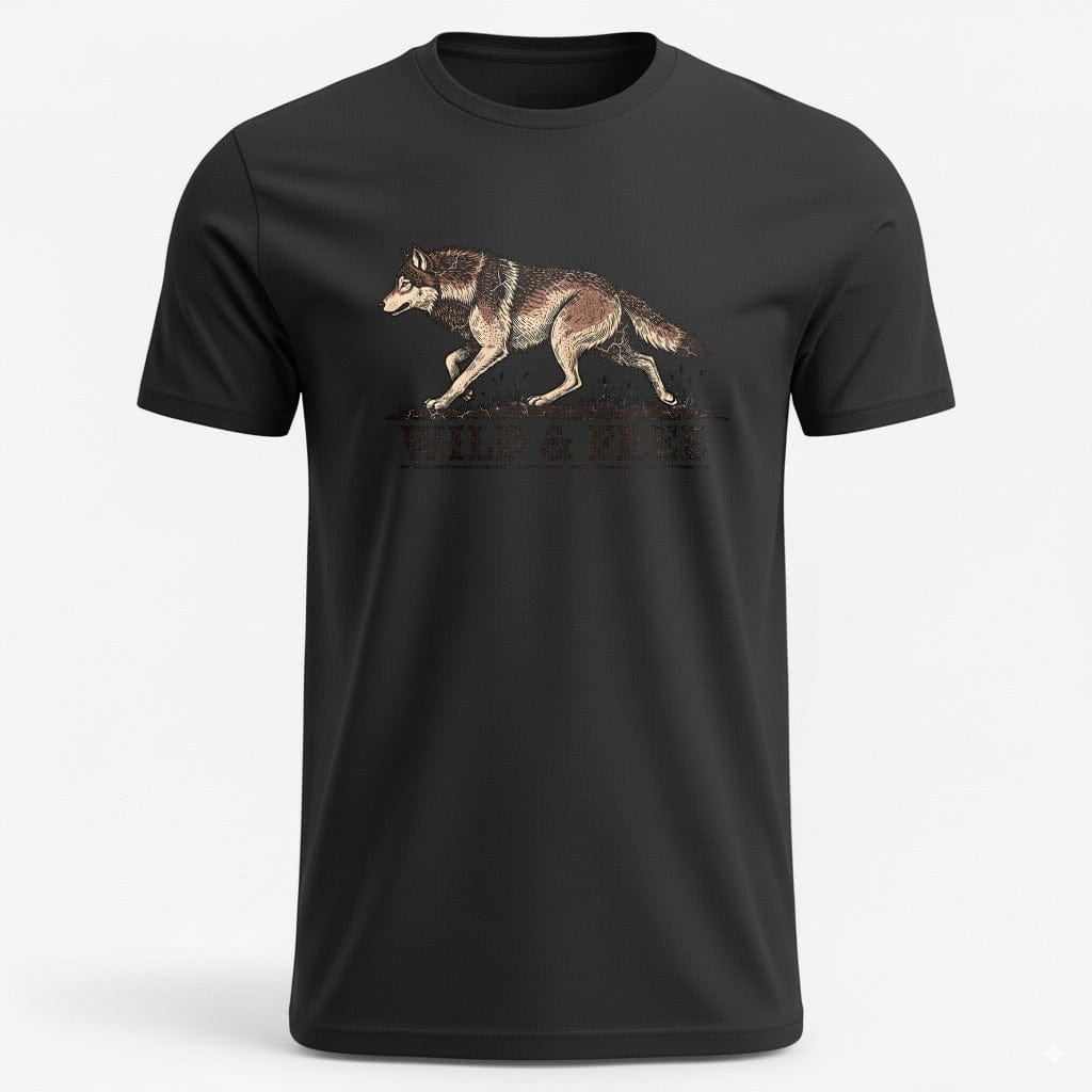 OutfitPeak Black / XS Wild and Free Lone Wolf Tee